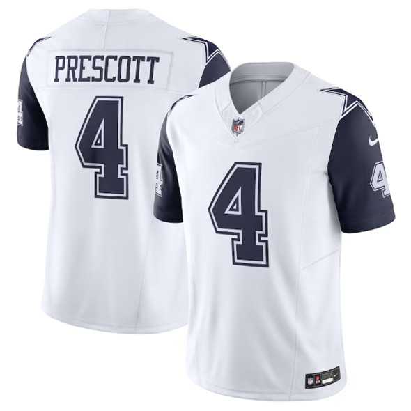 Men & Women & Youth Dallas Cowboys #4 Dak Prescott Thanksgiving White 2023 F.U.S.E. Vapor Limited Stitched Football Jersey